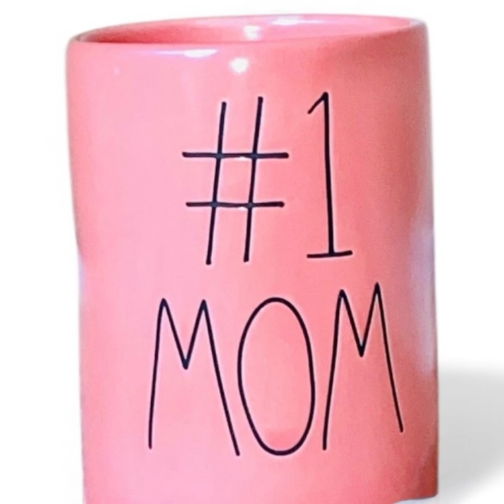 New Rae Dunn #1 MOM Pink Scented Candle Apple Blossom Ceramic Decorative